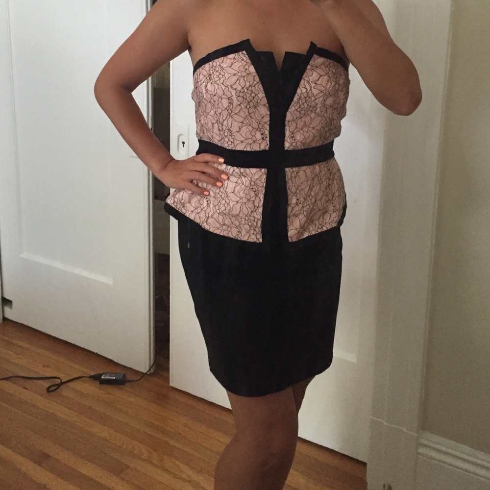 YA LOS ANGELES boutique peplum strapless dress